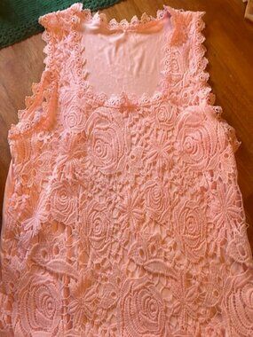 NEW Lacy Pink Lined Tank Top